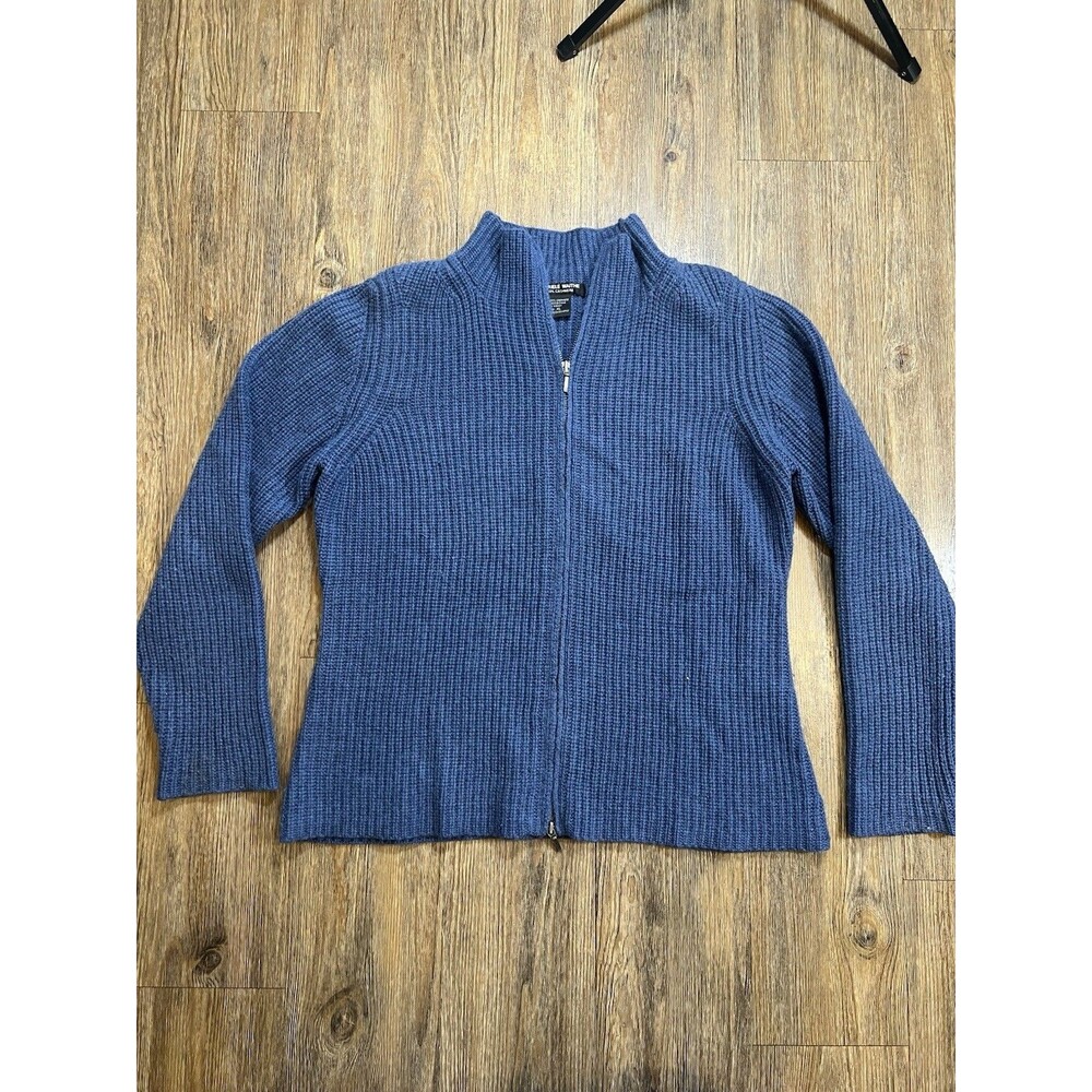 MARIELE WAITHE Vintage 100% Cashmere Chunky Knit Mock Neck Sweater Top Size XL